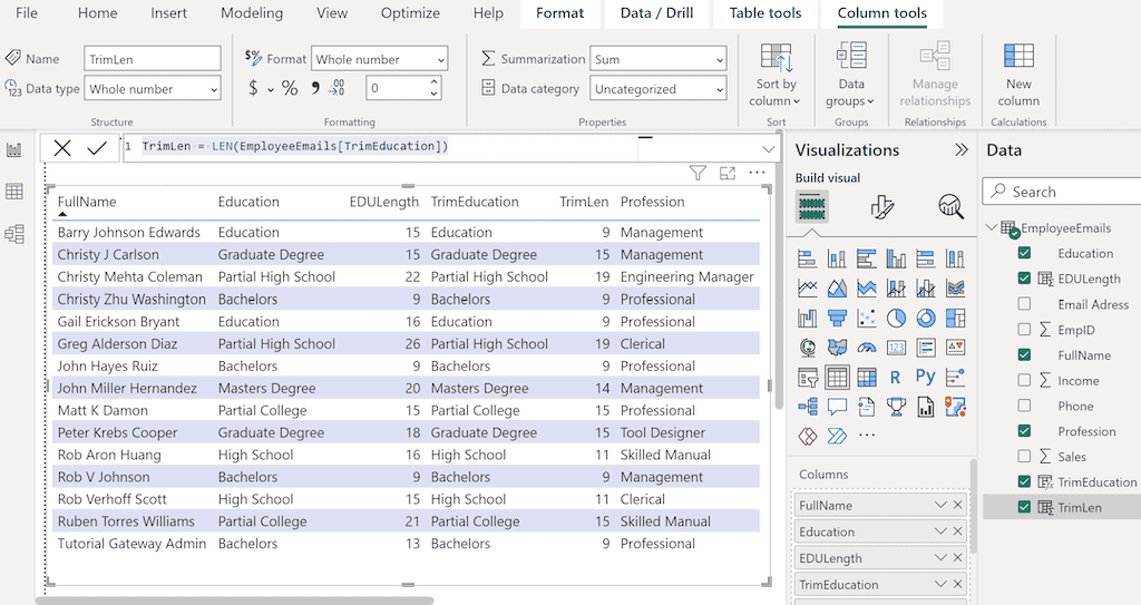 POWER BI DAX TRIM Function 2