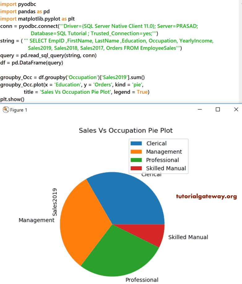 Python Pandas DataFrame Pie Plot