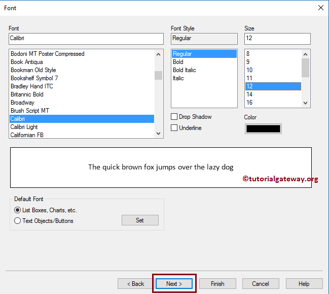 Format the Font Style, Family, and Size 14