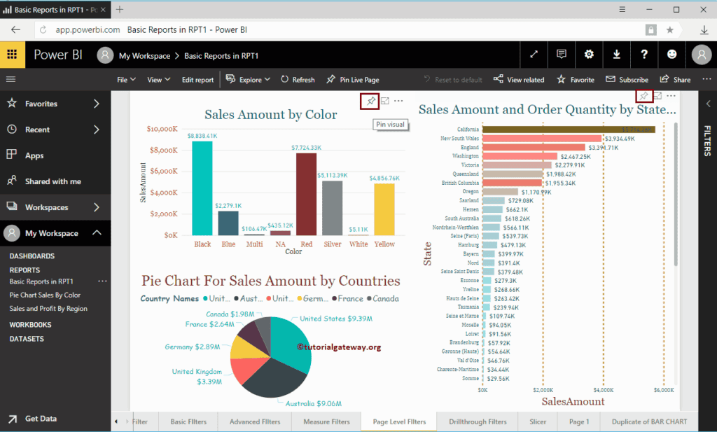 Pin Report to Power BI Dashboard 5