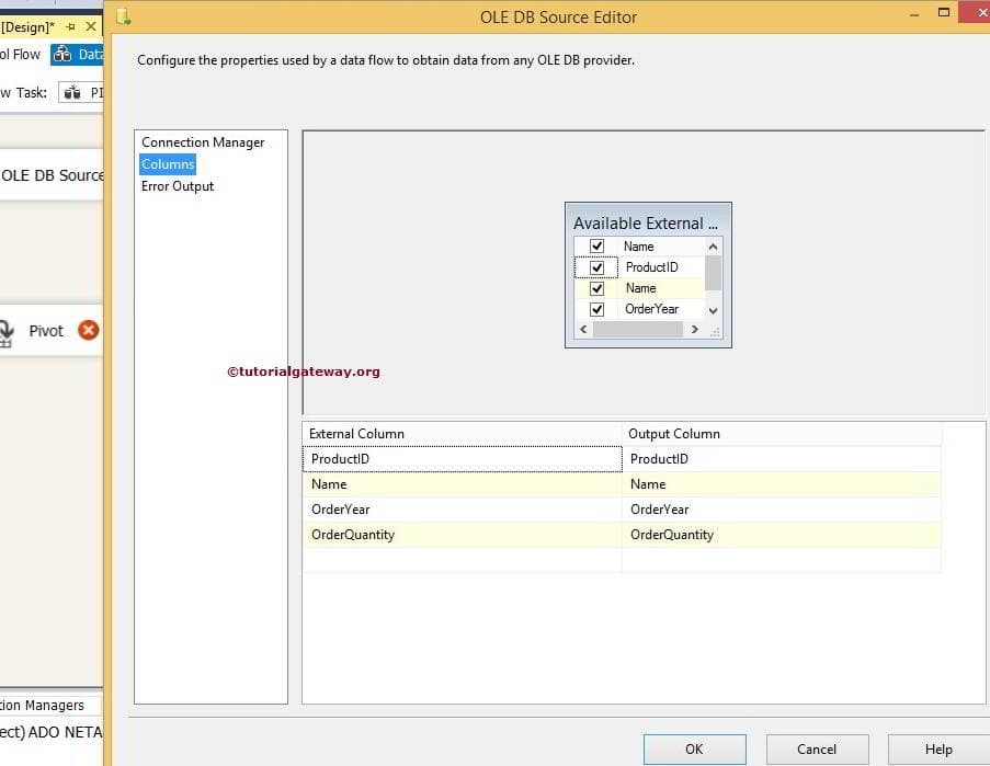 View Available Input Columns 4