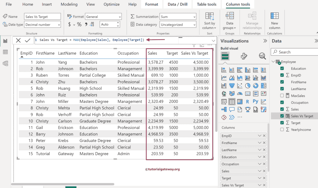 MAX Function with two arguments