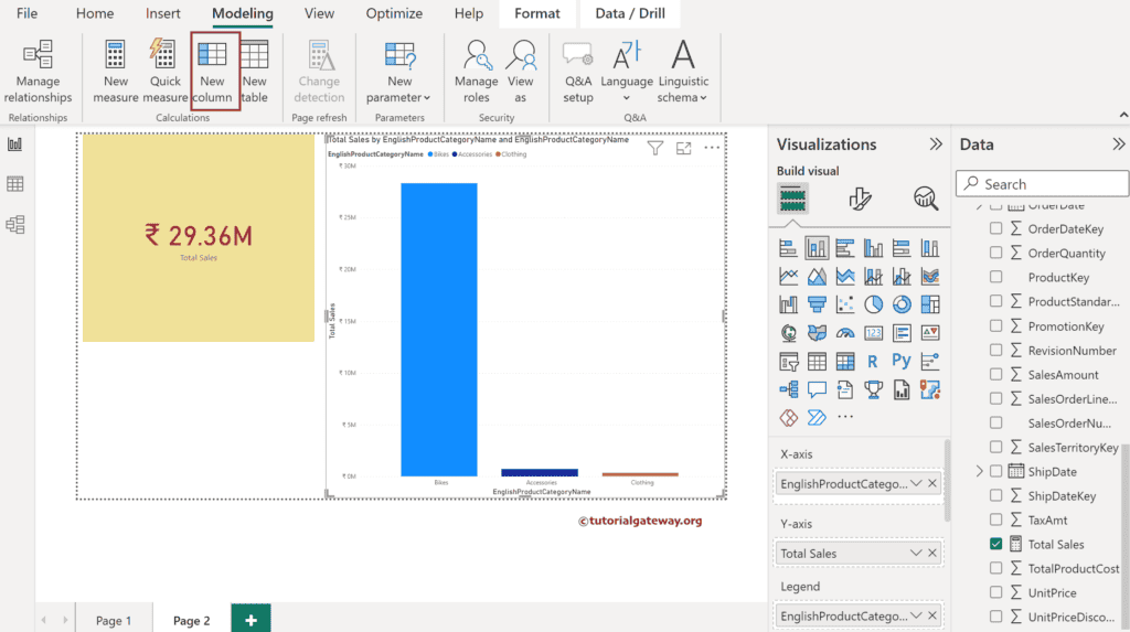 Power BI DAX SUM Function result on Card and Bar Chart