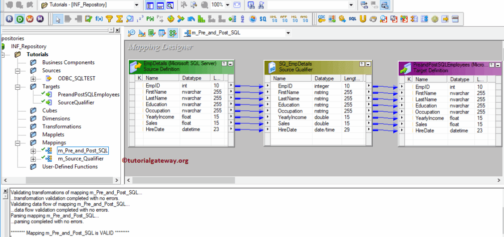 Save Pre and Post SQL in Informatica Mapping