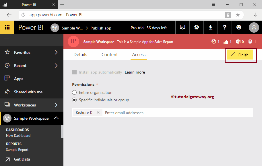 Publish App in Power BI 8
