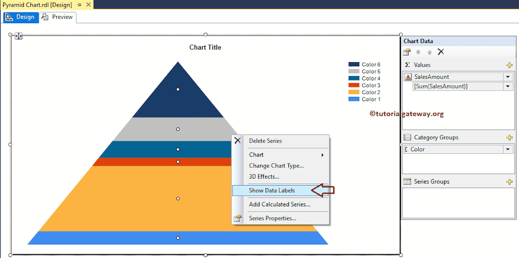 Show Data Labels in SSRS Pyramid Chart