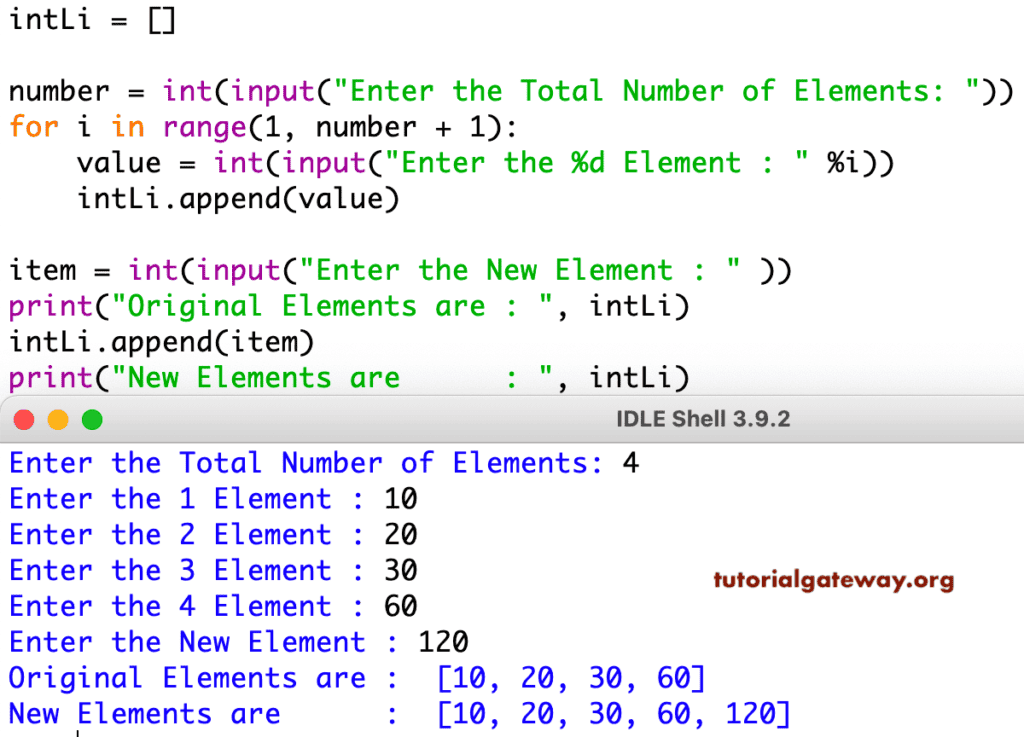 append List Items Example