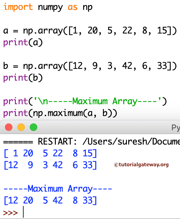 Python Array maximum 1