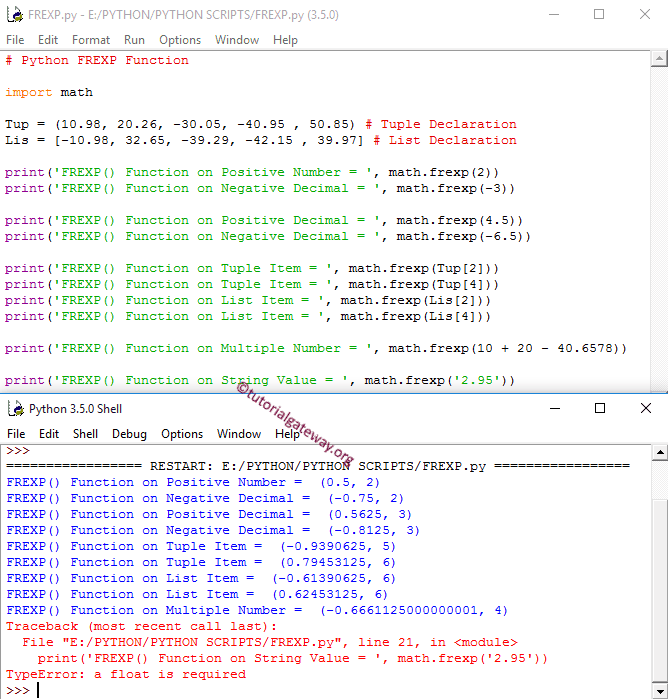 Python FREXP Function