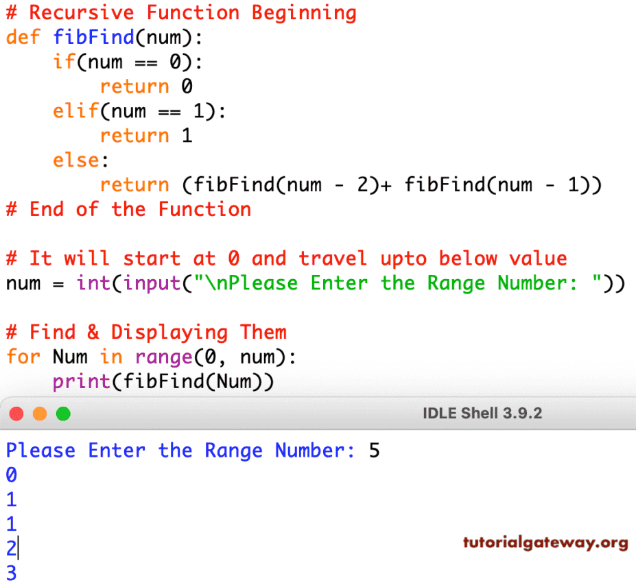 Python Fibonacci Series Program using Recursion