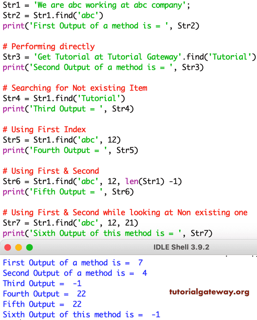 Find string function