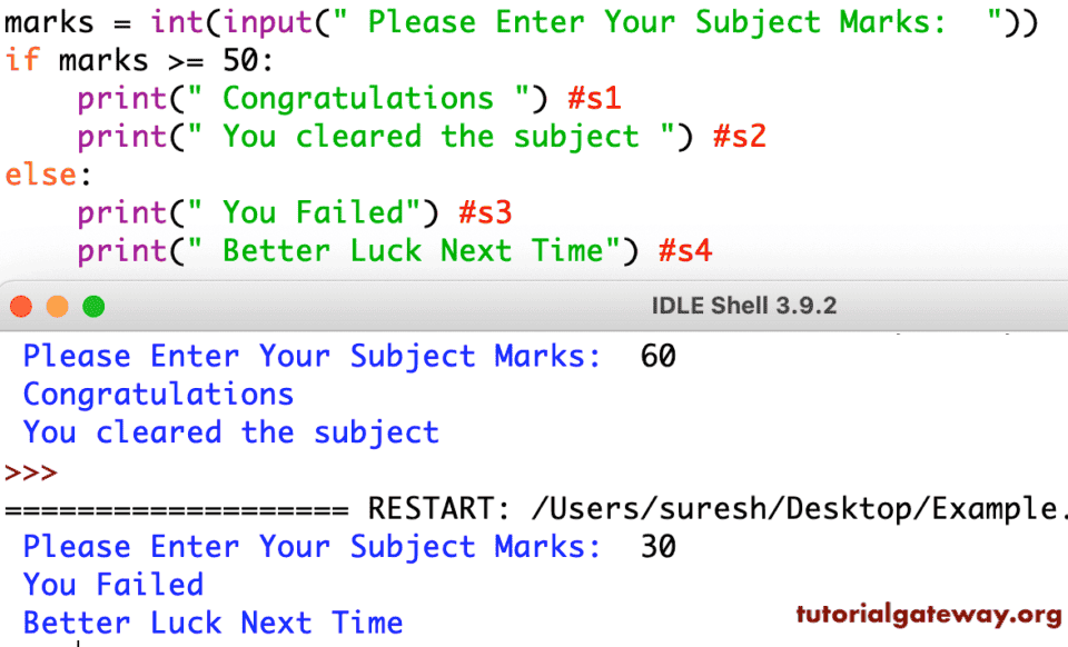 Python If Else Statement Example