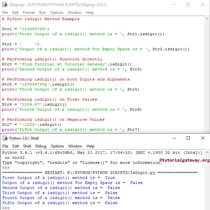 IsDigit function to check string is a digit