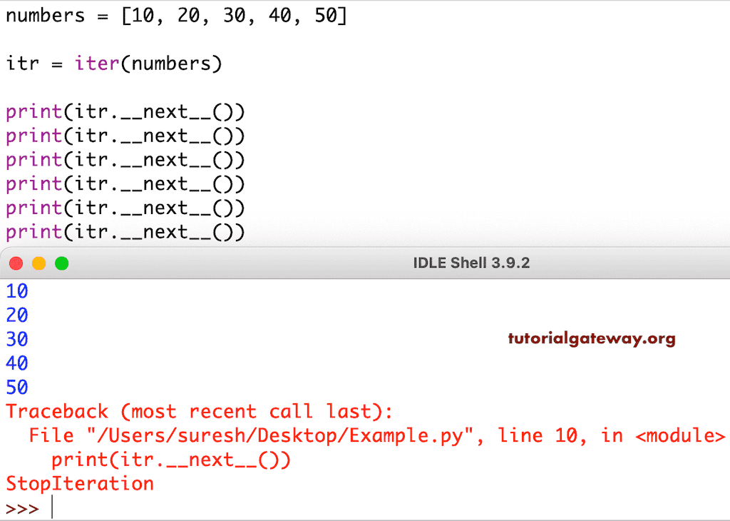 Python Iterator Example