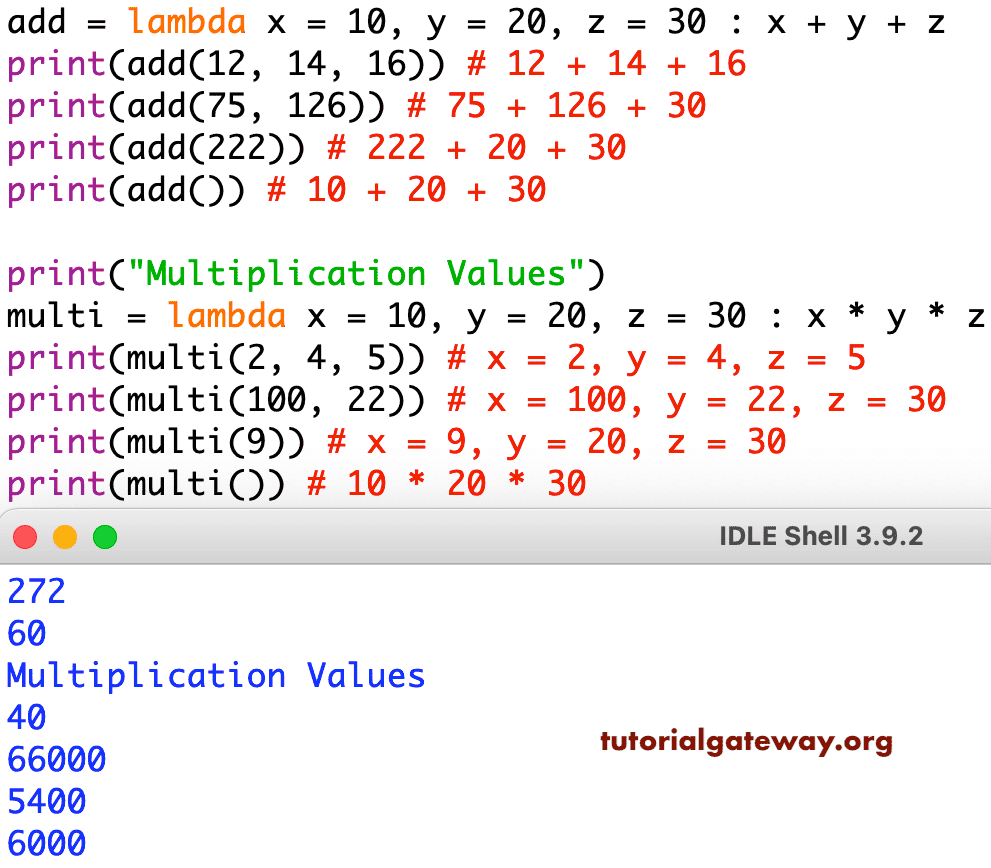 Python Asynchronous Lambda Default Values