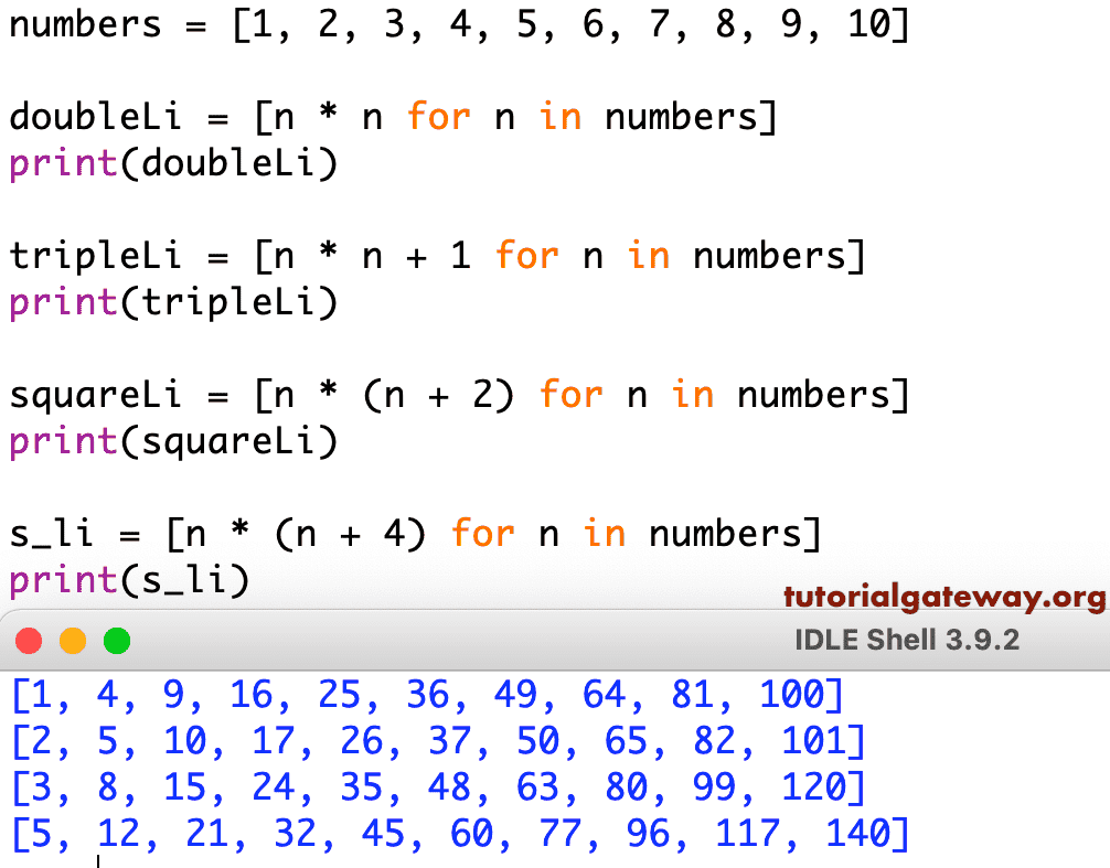 Python List Comprehensions Example