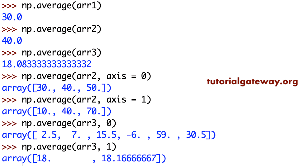 Python NumPy average