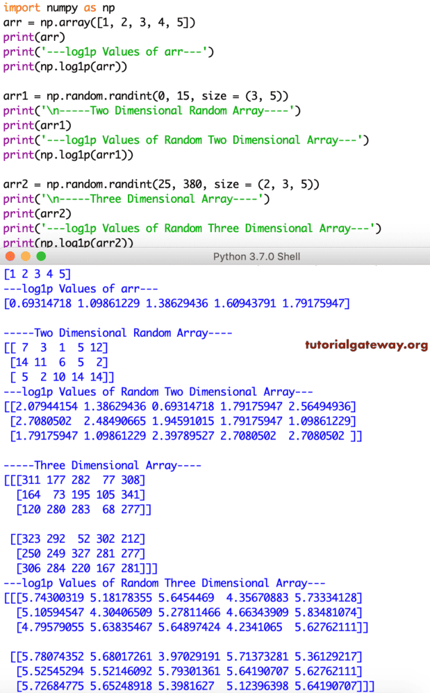 Numpy log1p Function