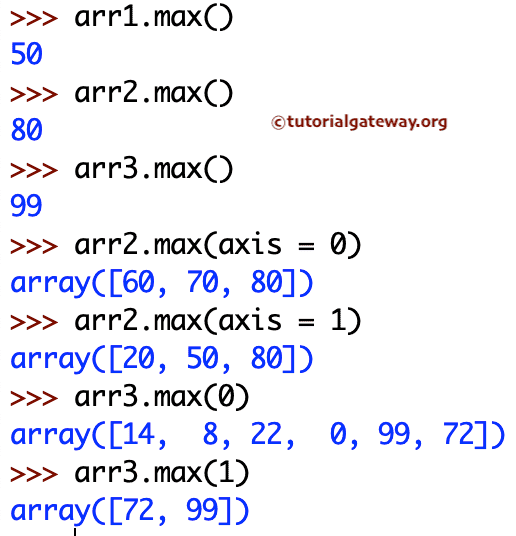 Python NumPy max Example