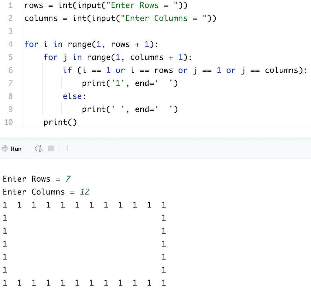 Python Number Pattern Programs