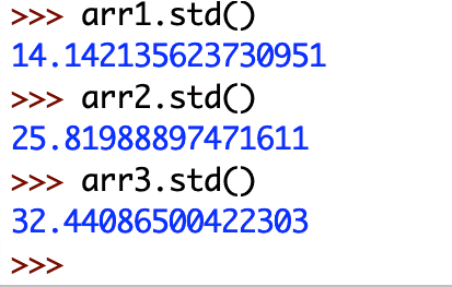 Python NumPy std Example