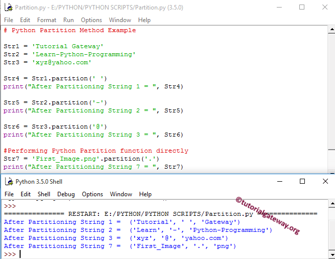 partition string Method