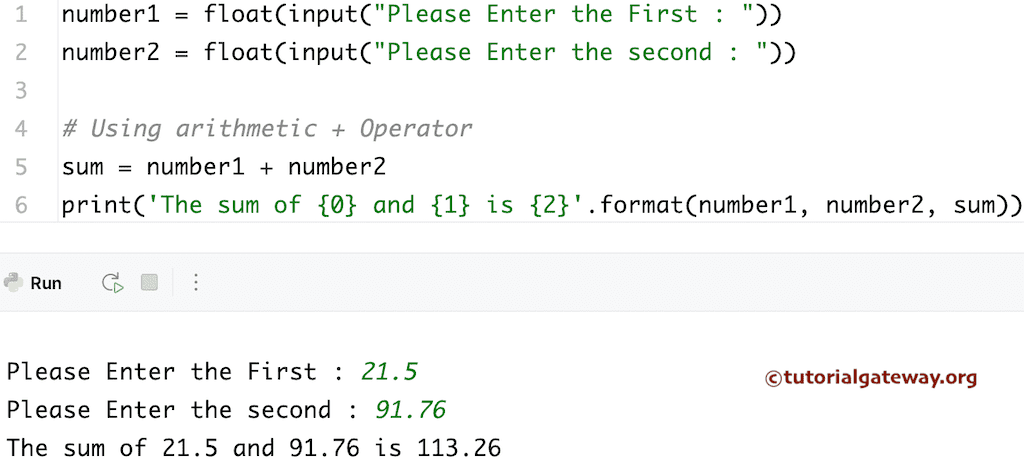 Program to Add Two Floating-Point Numbers