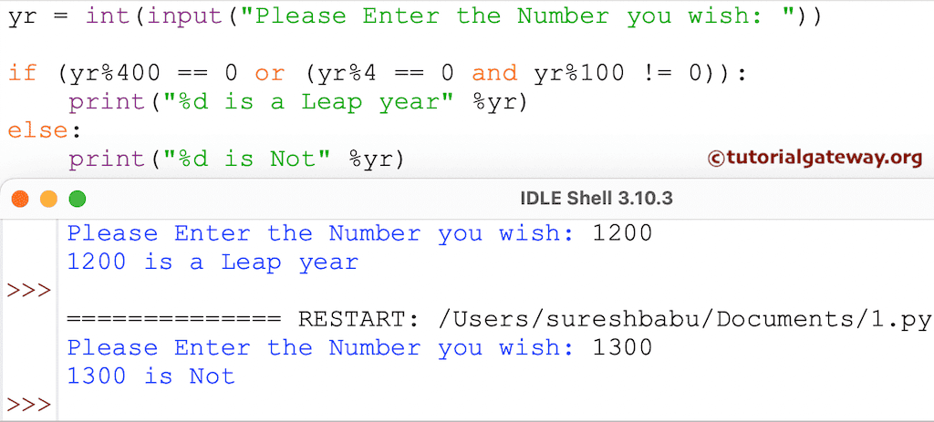 Leap Year using If Statement