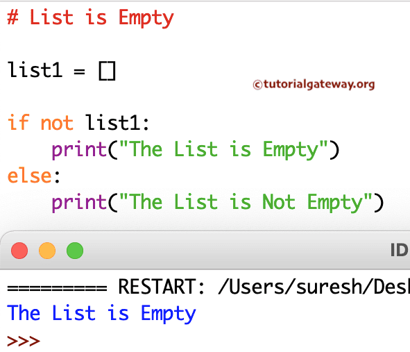 Program to Check List Is Empty or Not
