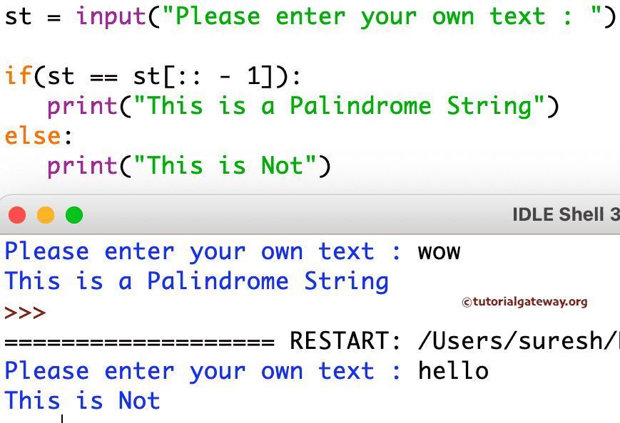 Python Program to Check a Given String is Palindrome or Not