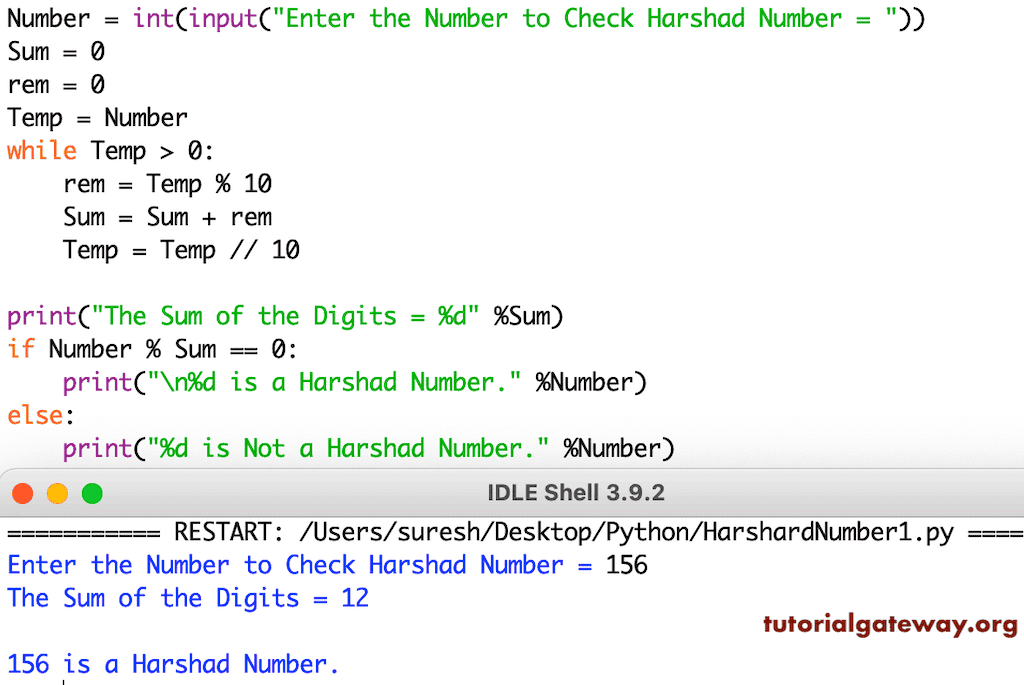 Program to Check a Number is a Harshad Number