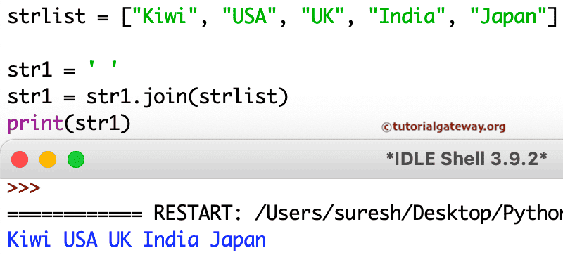 Program to Convert List To String