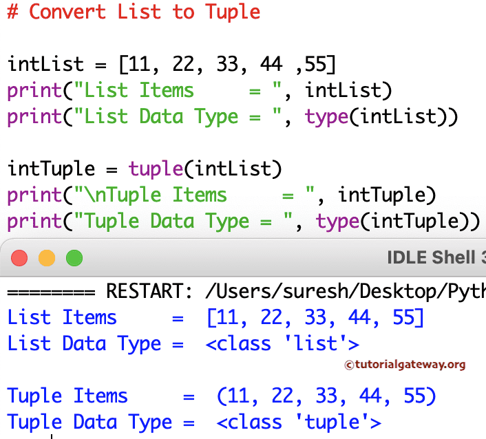 Program to Convert List to Tuple