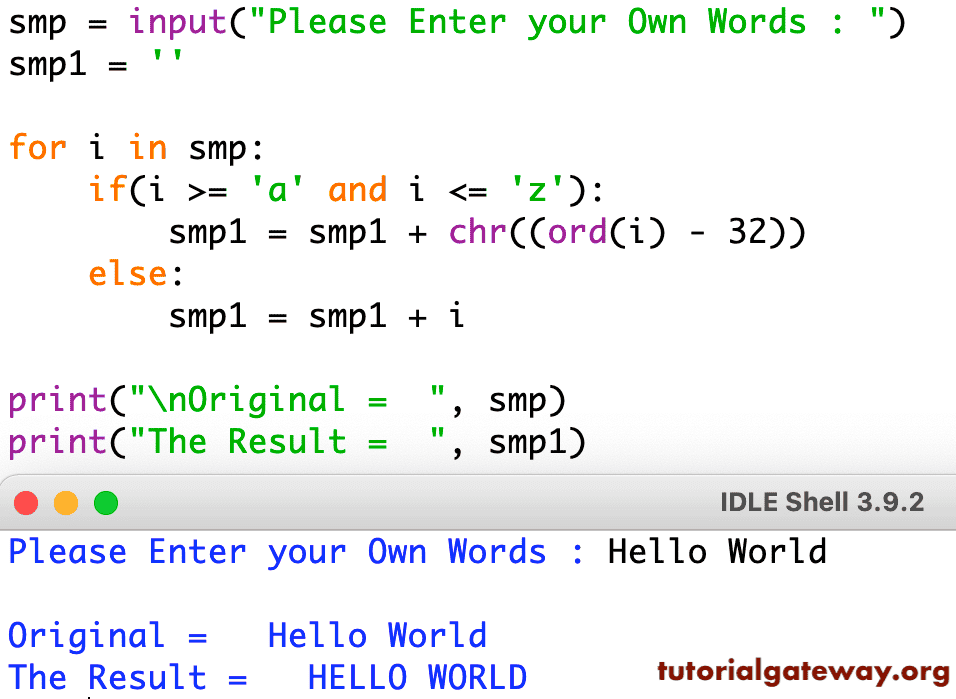 Program to Convert String to Uppercase 4