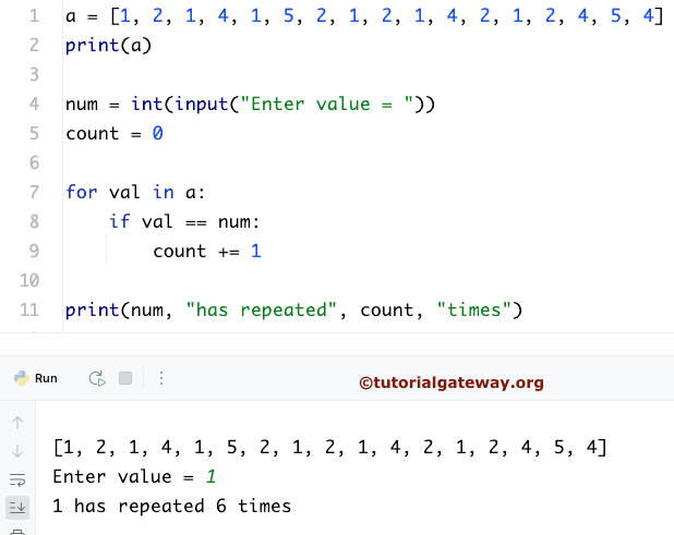 Python Program to Count Occurrence of an in a List