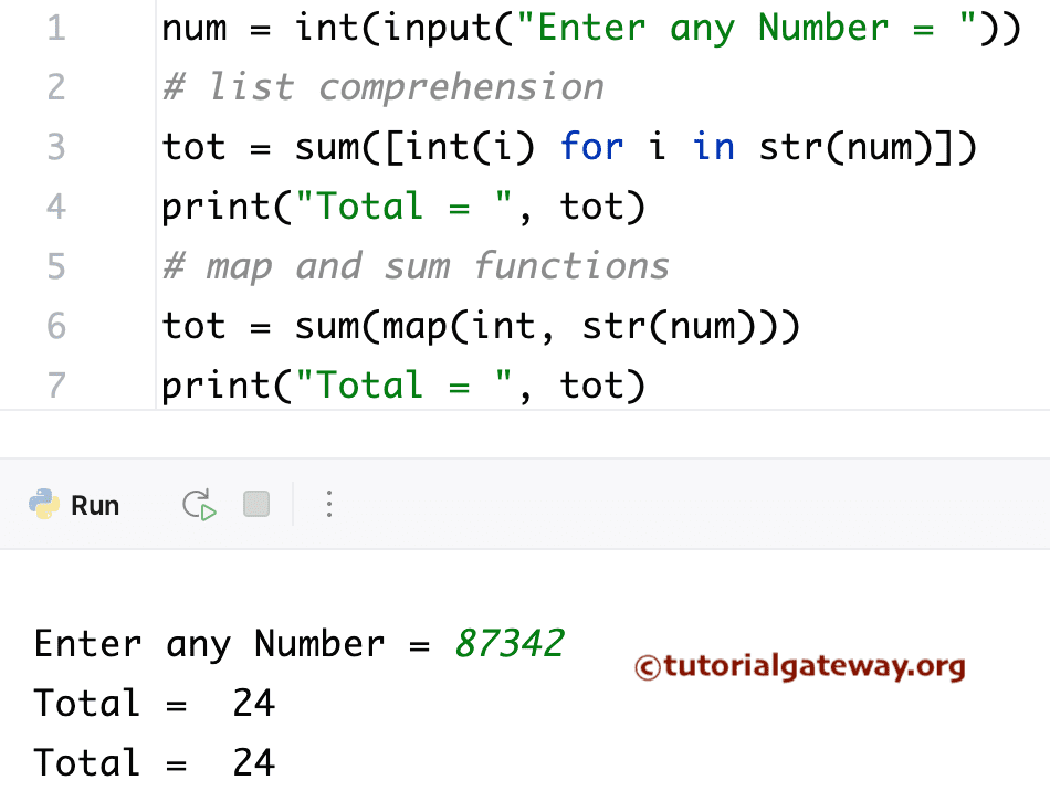 using list comprehension