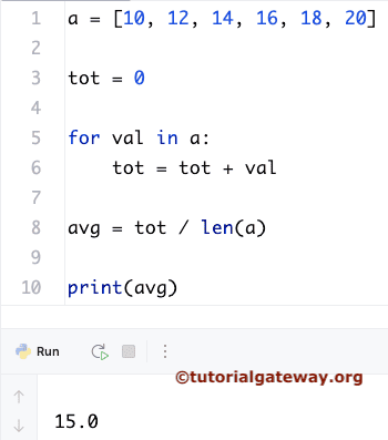 Python Program to Find the Average of a List