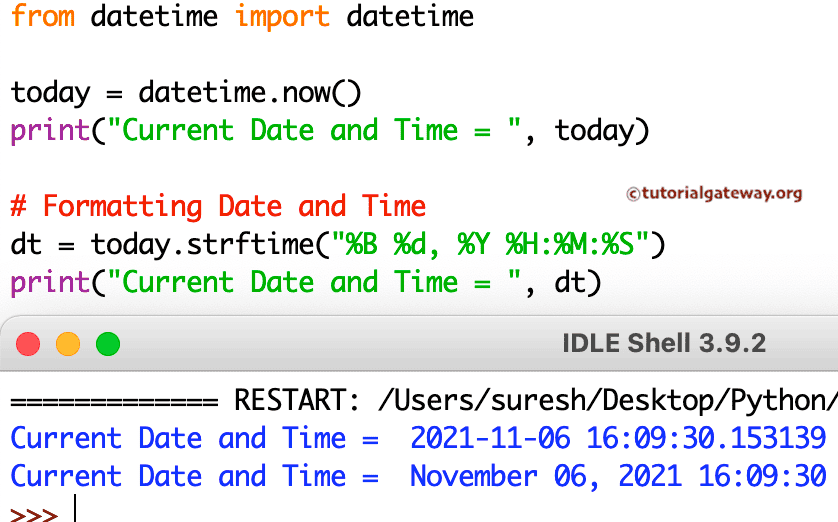 Program to Get Current Date and Time