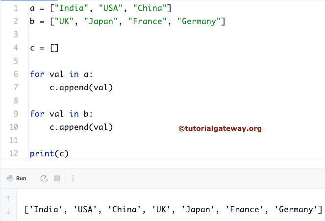 Python Program to Merge Two List