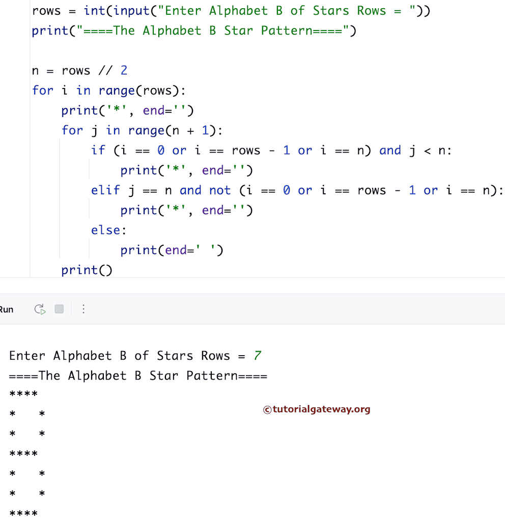 Python Program to Print B Star Pattern