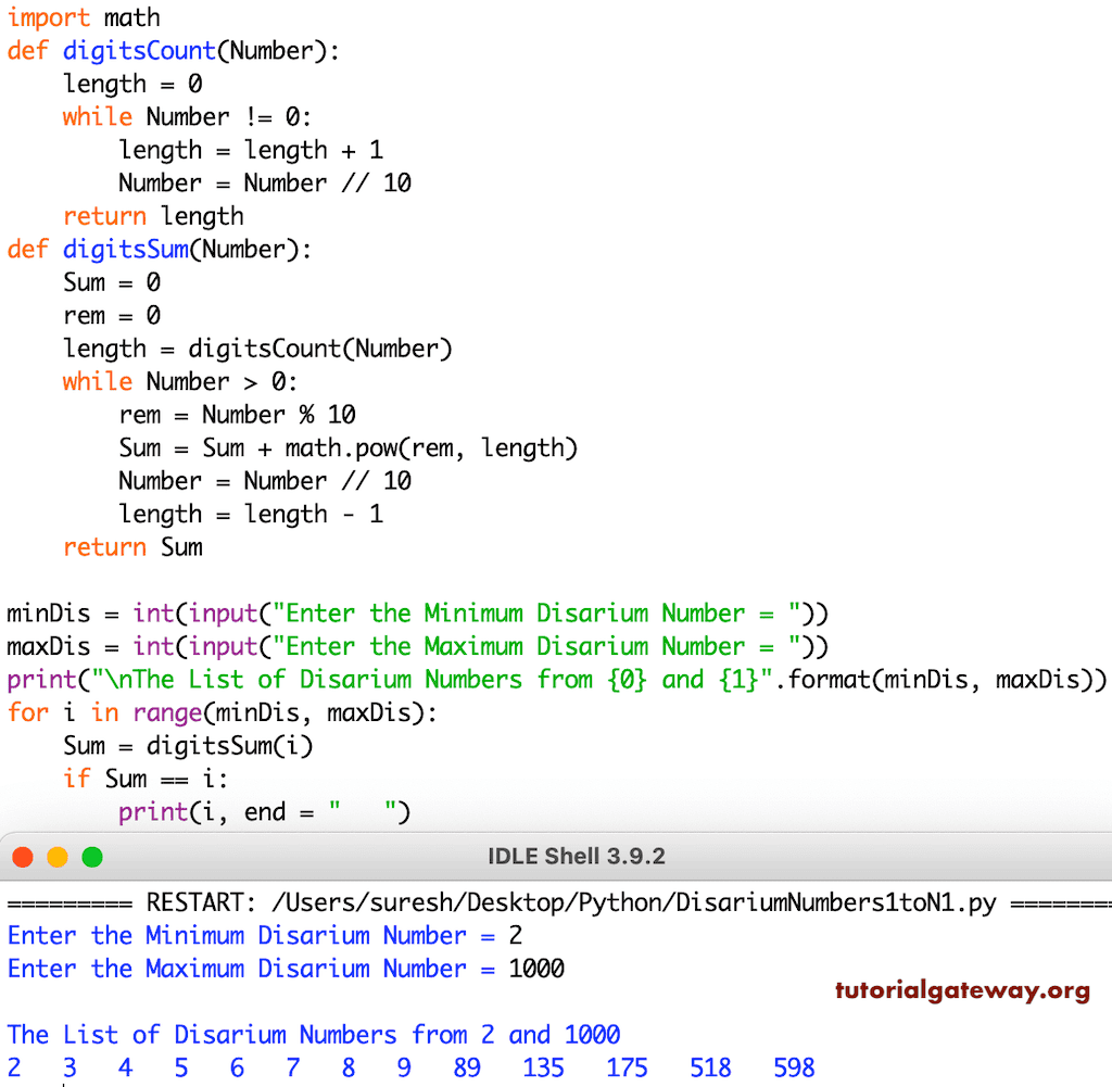 Python Program to Print Disarium Numbers from 1 to 100