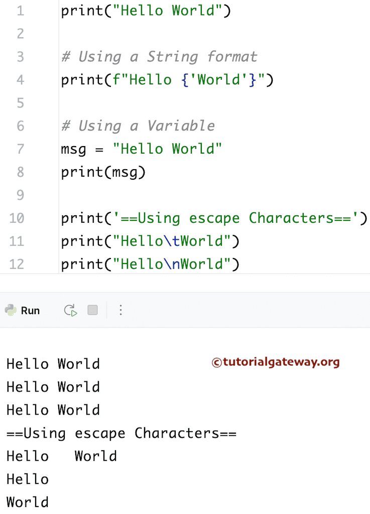 Program to Print Hello World