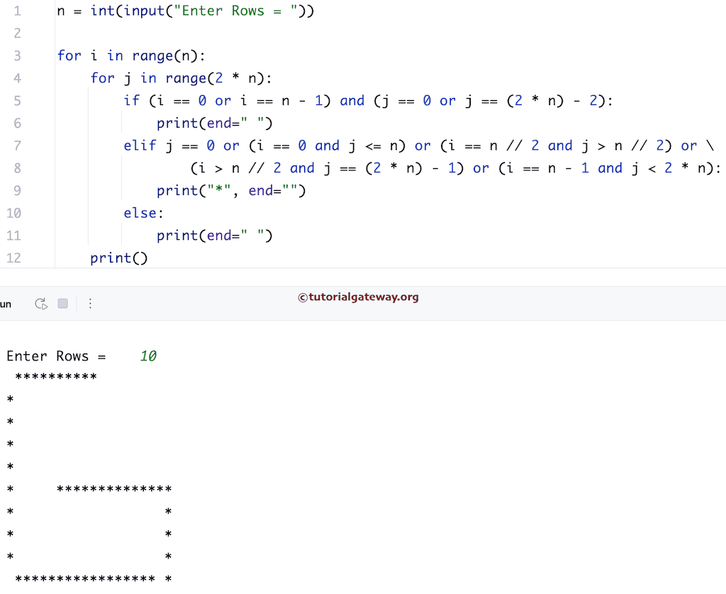 Python Program to Print Star Pattern of Alphabets 2