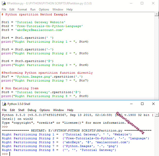 rpartition string Method