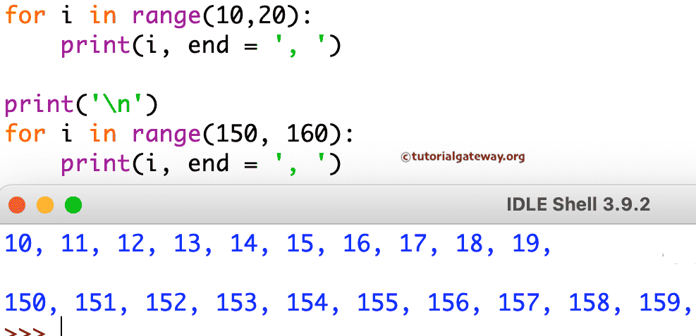 Python Range Function Example