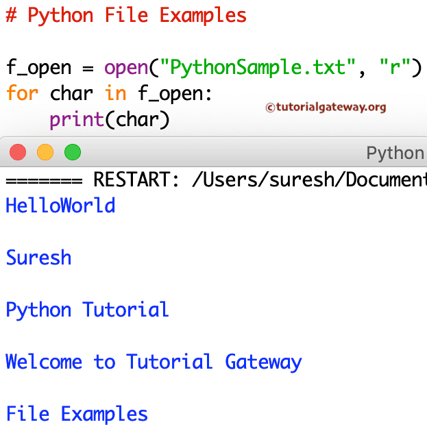 Python Read File using for loop Example