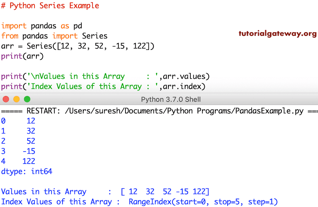 Python pandas Series Index and Values
