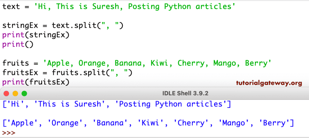 Python String Split Example 