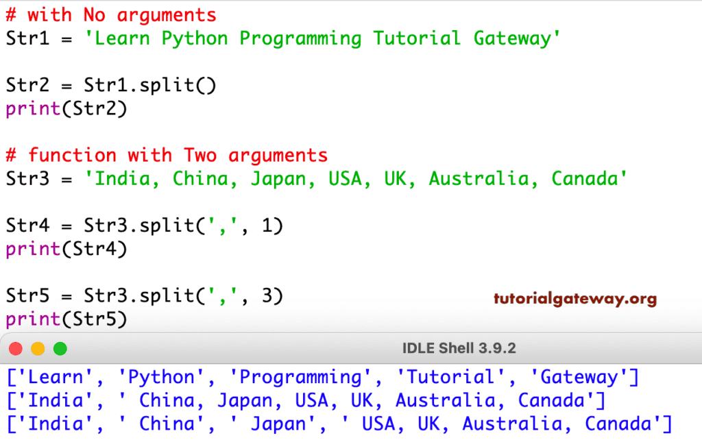 Split String Example 5