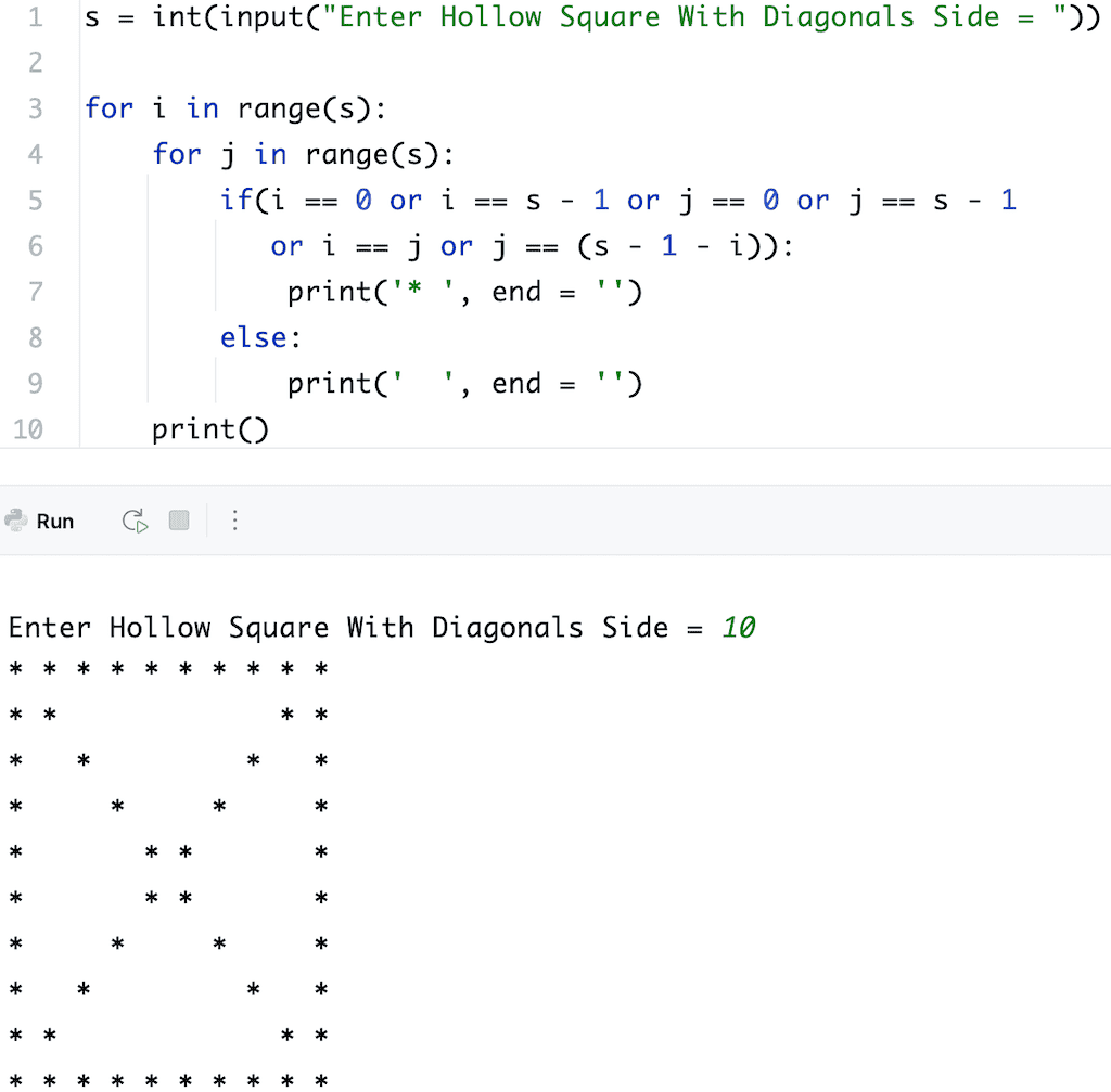Python Star Pattern Programs Example